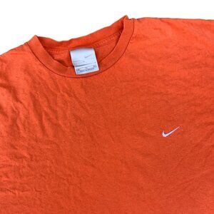 VINTAGE 90s Nike Check Swoosh T Shirt Orange XL